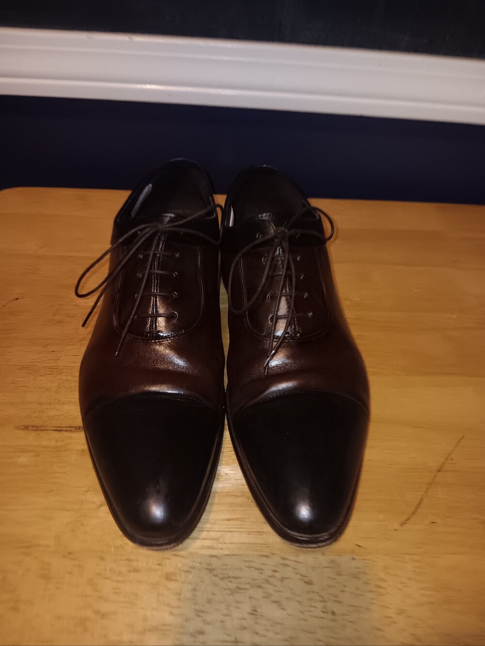 Lloyd Leather Cap-Toe Oxfords in Brown and Black Soze 8 1/2